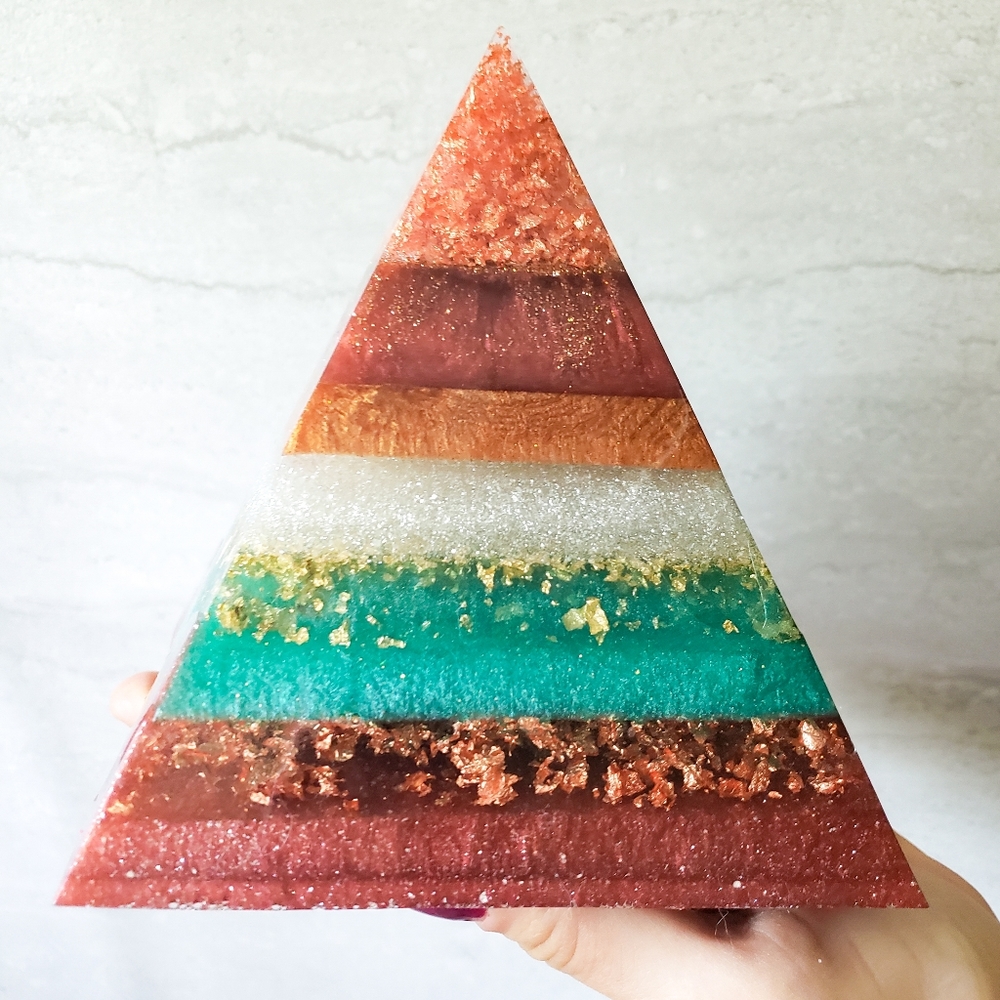Multi-layer Resin Pyramid, Home Accent,Paperweight - Picture 3 of 11